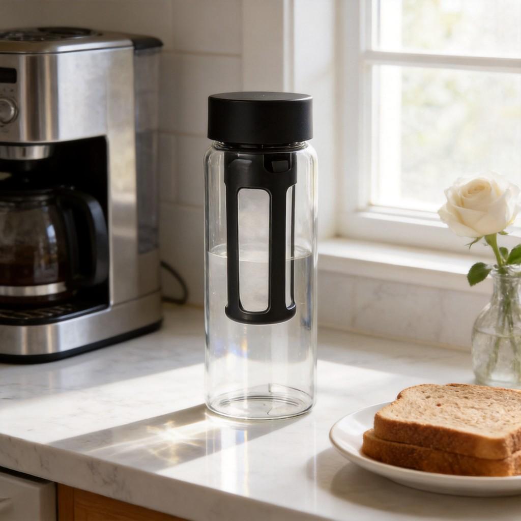 Girls Cold Brew Glass Cup With Tea Separation And Lid For Home Office Gift
