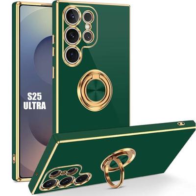 Case for Samsung Galaxy S25 Ultra, Soft TPU Protection with Night Green Ring