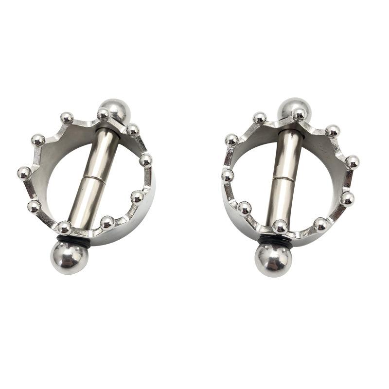 Metal Female Crown Breast Clamp Nipple Depression Brace Couple Fast Musical Instrument Adult Sex Product Toy