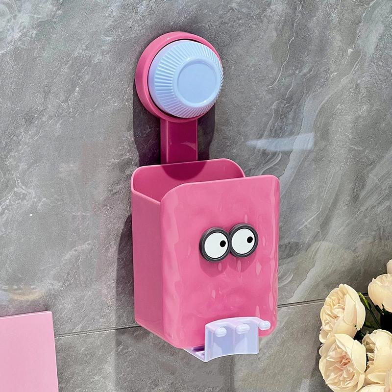 

HUA Bathroom Toothbrush Organizer Easy Installation Creative Cartoon Designs Toothbrush Holders For Household Bathroom Ornament рожевий