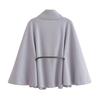 2024 Winter Women's European & American Style Batwing Sleeve Waist-Tied Coat