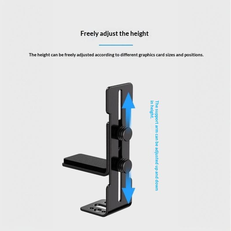 Heavy Duty Adjustable GPU Holder 6-96mm Anti-Sag Graphics Card Bracket for Gaming PC Chassis Fan Installation