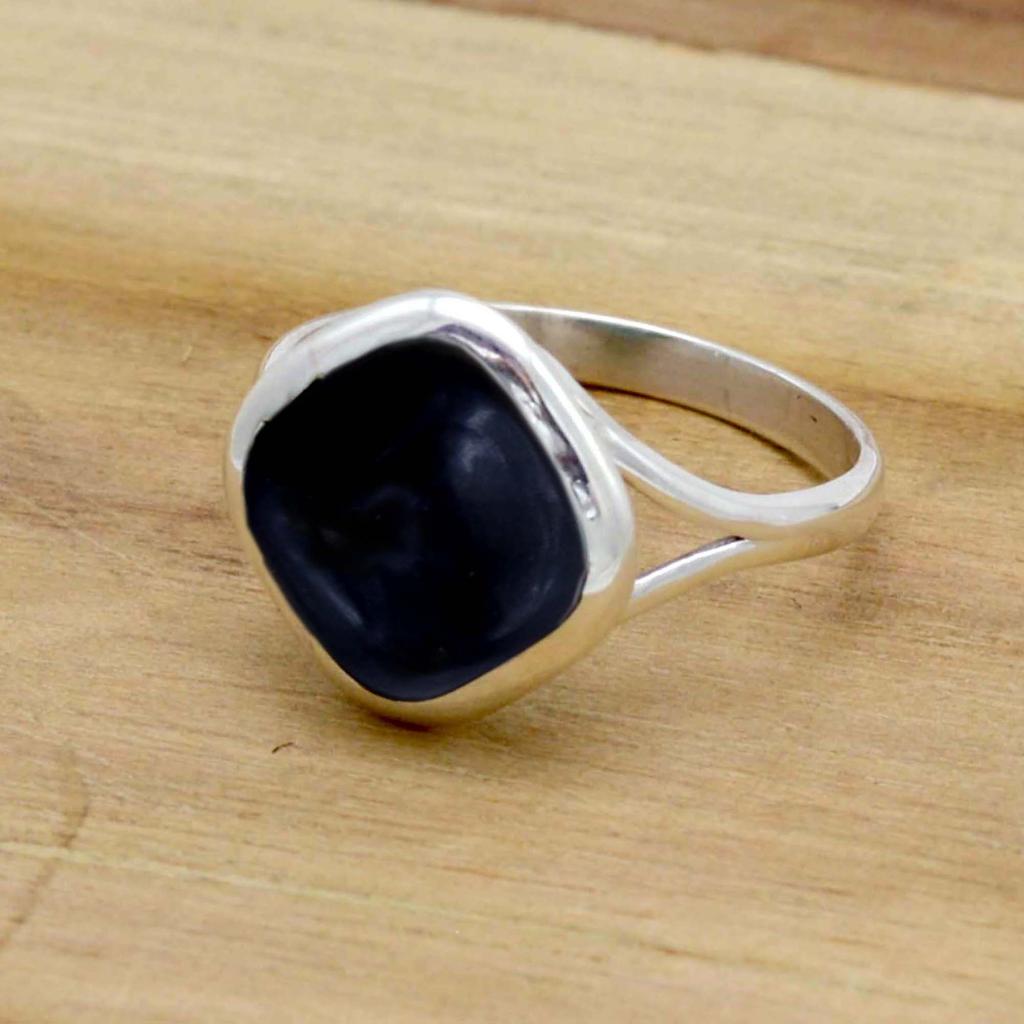 Kaufe Schwarzer Onyx 925 Sterling Silber Ring, natürlicher