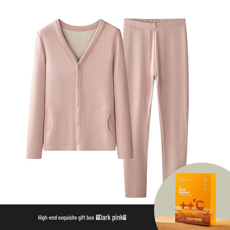 

Женский плюшевый термокардиган с длинными рукавами из верблюжьей шерсти для осени/зимы — для среднего и старшего возраста XL темно-розовый