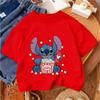 Popular Cartoon Children Tee Stitch Street Fashion For Boys Girls Summer Lightweight Casual Wear 3-14Y