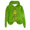 Women's Hooded Long Sleeve Christmas Printed Flannel Top Hooded Sweatshirt