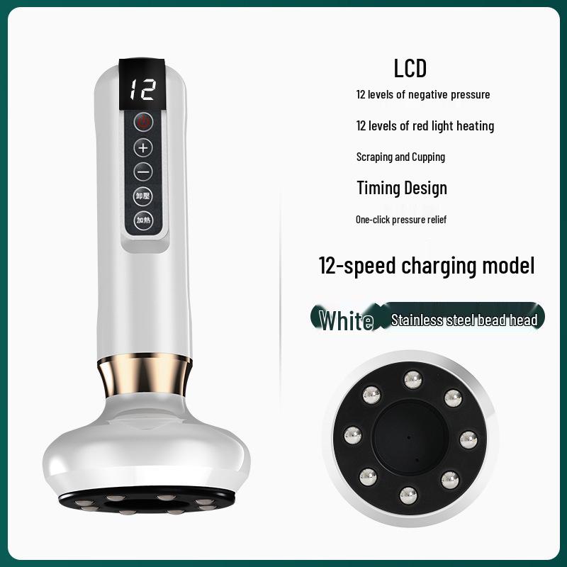 Smart Jade Gua Sha and Electric Vacuum Cupping Massager with Negative Pressure Suction for Meridian Unblocking
