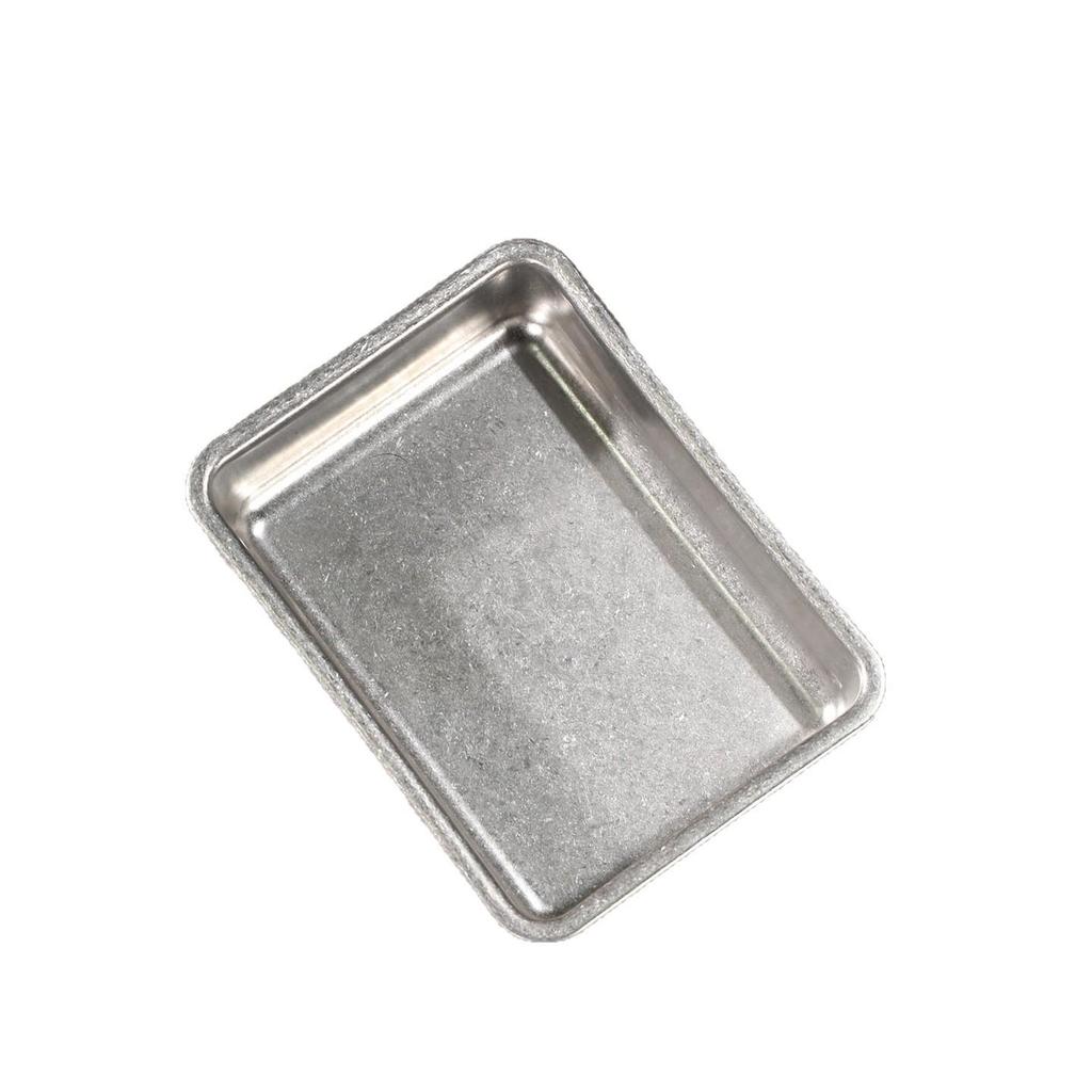 Japanese Style Retro Stainless Steel Square Plate with Ears for Snacks, Dessert, or Fried Chicken
