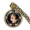 Virgin Mary and Baby Jesus Christian Catholicism Jewelry Necklace Blessed Mother Religious Art Glass Cabochon Dome Pendant Gift