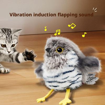 Bird Automatic Cat Toy Simulation Bird Chirping Flying Cat Interactive Toy Rechargeable Touch Activated Pet Toy Cat Supplies