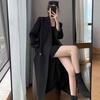 Elegante Cappotto Lungo da Donna Coreano Doppiopetto Blazer da Ufficio Giacca Moda Streetwear Cappotti a Manica Lunga