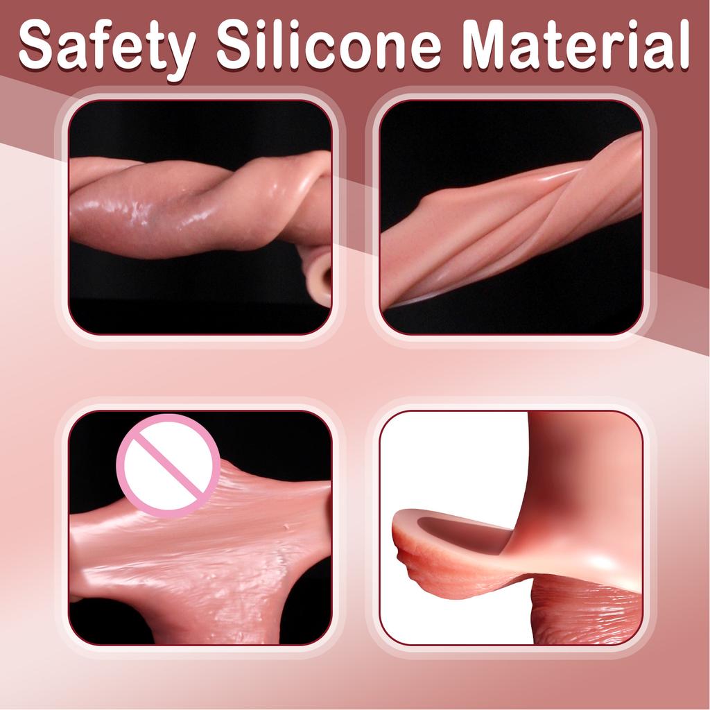 Male  Penis Extender Sleeve Realistic Condom Delay Ejaculation Penis Cock Sleeve Male Dildo Sex For Men Adult Erotic Tool