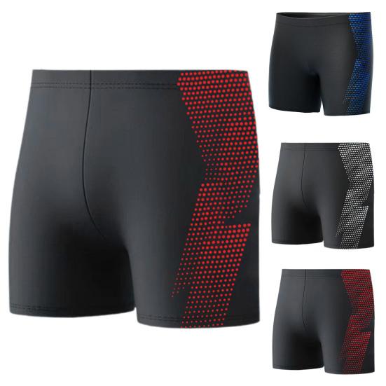 Men Swimming Trunks Quick Dry Soft Elasic High Waist Thin Plus Size Soft Breathable Slim Fit Printed Hot Spring Bathing Shorts Summer Beach Shorts