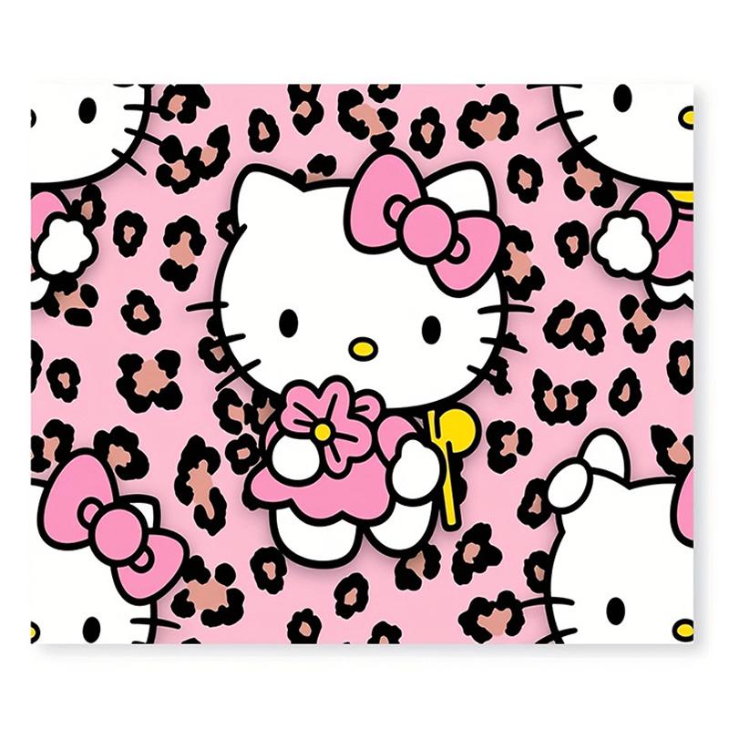 Sanrio Hello Kitty leopard print heartshaped bow print tapestry elegant background party banner fabric cute room decoration