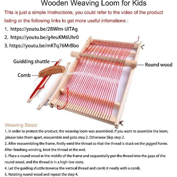 MIKIMIQI Wooden Multi-Craft Weaving Loom Large Frame 9.85 X 15.75 X 1.3inches To Handcraft for Kids