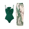 2025 European & American Sexy One-Piece Skirted Swimsuit for Resort Beachwear