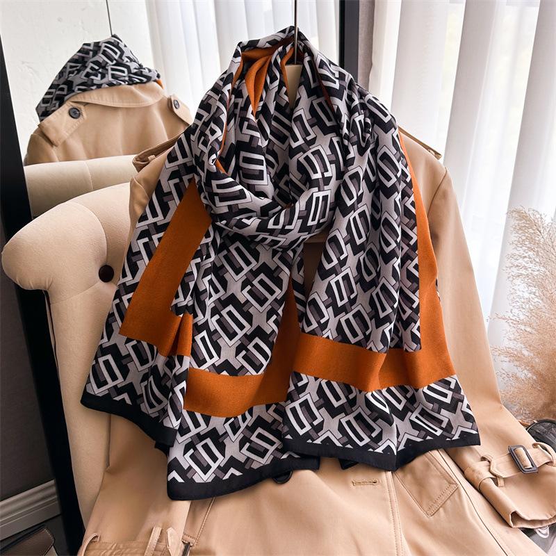 

2024 Осень/Зима Новый Удлиненный Хлопок И Конопля Солнцезащитный Теплый Шаль Шея Универсальный Платок Для Женщин 178X66CM