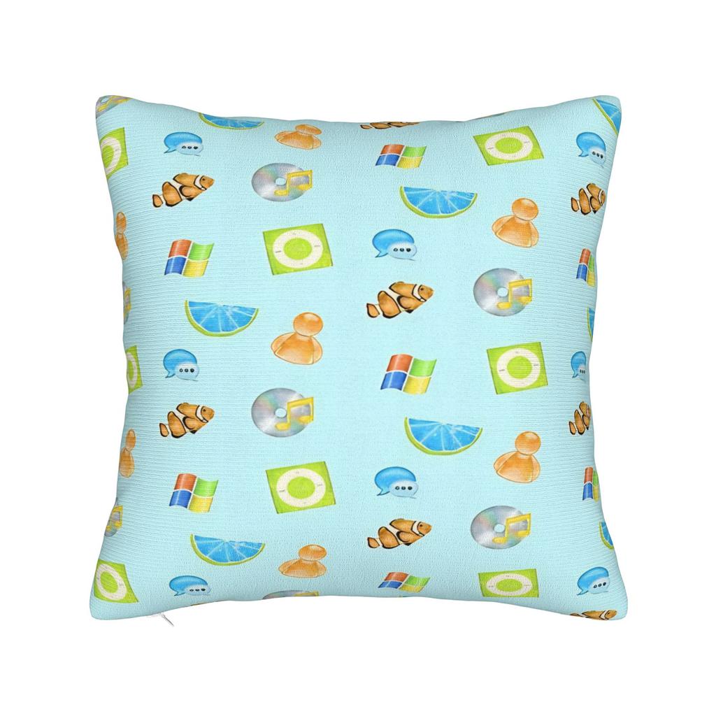 Frutiger Aero Fishies Square Pillow Cases Cushion Covers Awesome Zipper Decor Pillowcase for Seat 40x40cm