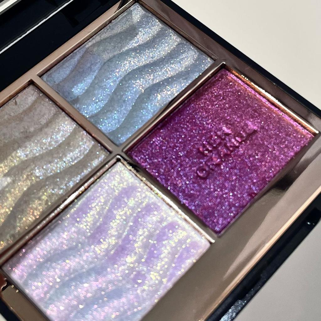 HERORANGE Color Block Dream Shadow Palette Four-Color Glitter Chameleon Effect Pearlescent Sparkling Easy To Apply Long-Lasting Non-Fading Mashed