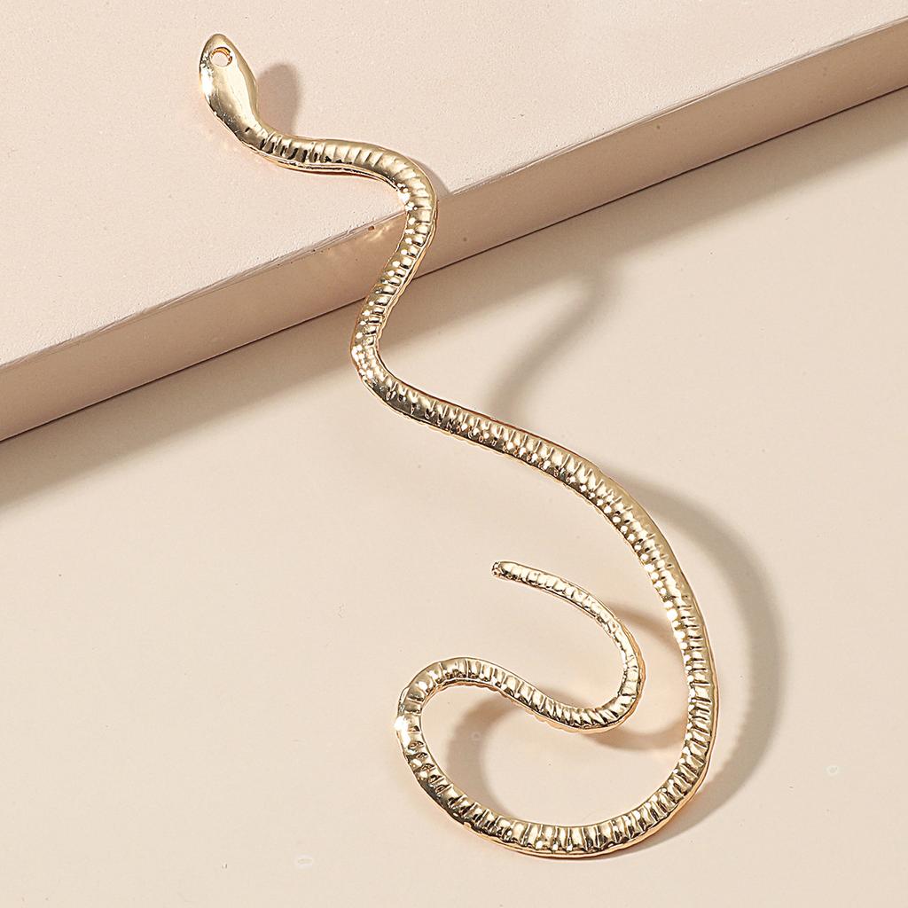 Snake Shaped Ear Cuff Textured Metal No Piercing Ear Wrap Clip for Women