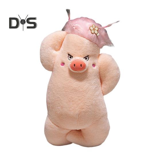 Funny Pig Plush Doll Soft Stuffed Animal Pillow for Boys Girls Adorable Pig Cuddly Toy Valentine's Day Gift
