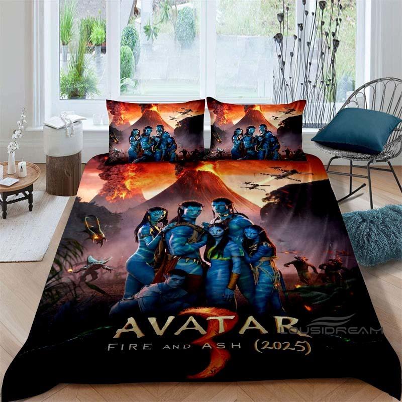The Avatar: The Way of Water Print Bedding Set Includes 1 Duvet Cover and 2 Pillowcases, Offering Luxurious Comfort.