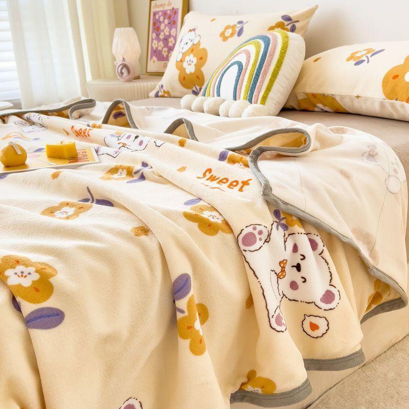 Coral Fleece Blanket Thickened Winter Blanket Bed Sheet Air Conditioning Blanket Nap Office Sofa Cover Blanket