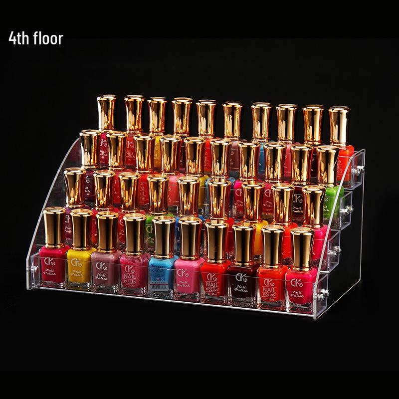 Acrylic Multilayer Nail Polish Display Stand - Transparent Cosmetic Organizer