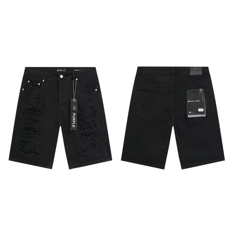 Cross-border Trendy Brand PURPLE BRAND JEANS European and American High Street Loose and Versatile Jeans Shorts Men's and Women's Tide