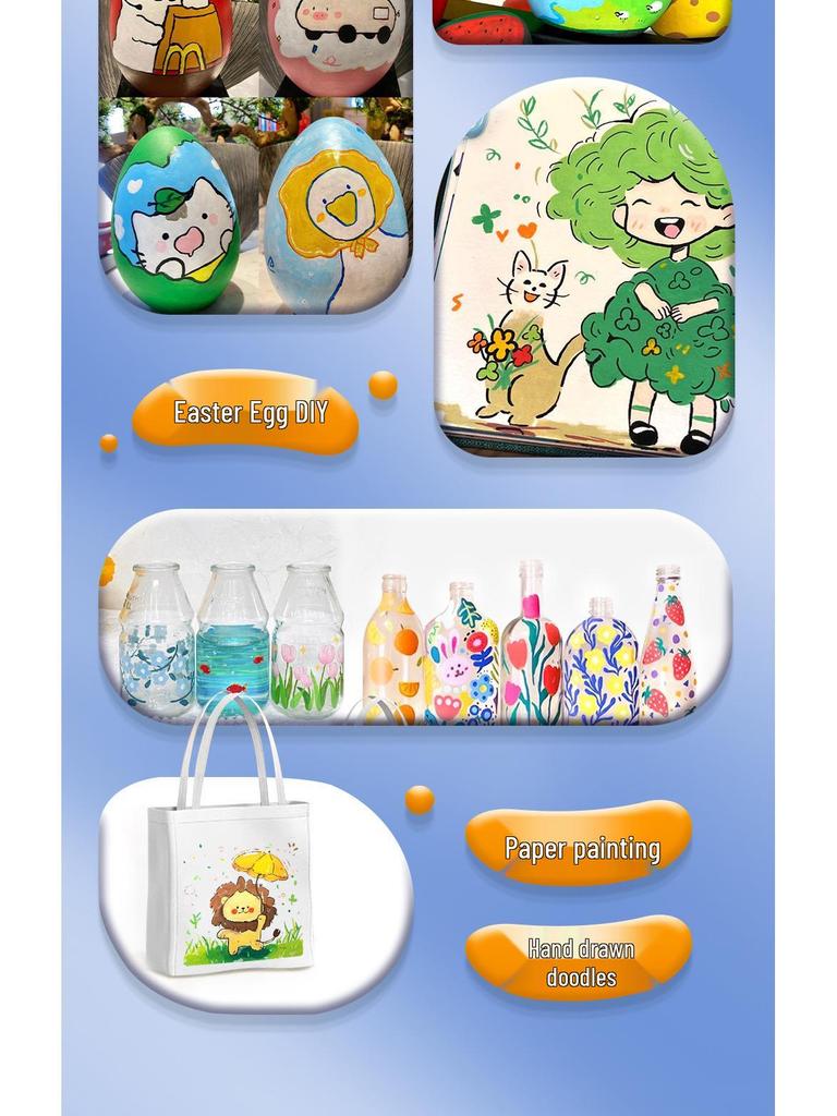 Doppelspitzen-Flüssigacryl- und Aquarellstift-Set für Glasmalerei - Wasserdicht, Weiche & Harte Spitzen