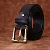 3.8Cm Wide Retro Hand-Polished Single-Layer Reflex First-Layer Cowhide Men'S Genuine Leather Pin Buckle Thickened Belt Men'S