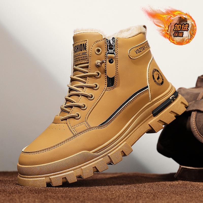 

Зимние новые бархатные утепленные теплые ботинки Мартин мужская обувь высокие хлопковые ботинки модные уличные сноубутсы 46