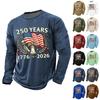 Men's Casual Short Sleeve T-Shirt Printed Design Commemorating 250 Years 1776-2026 Independence Day Style Comfortable Fit