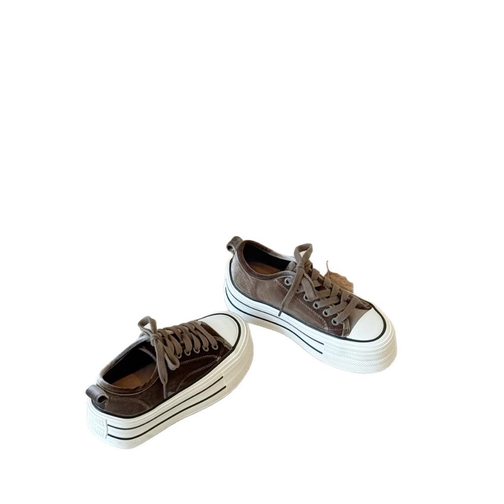 Leather Retro Thick-soled Heightening Casual Shoes Women's 2025 Autumn New Versatile Sports Niche Anti-skid Trend Lightweight