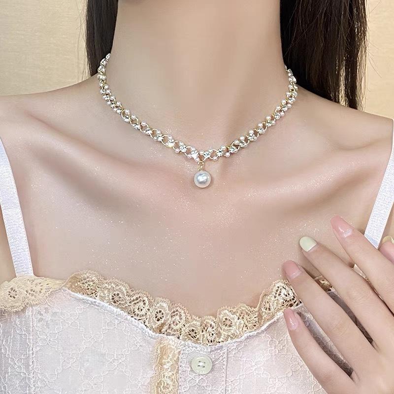Pearl Necklace Women'S Light Luxury Temperament High Sense Clavicle Chain Year Neck Chain