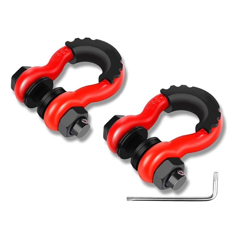 High-performance Bow Shackles 3/4" D-Ring Shackle Unbreakable Carbon Steel for Offroad  Vehicles Truck Recovery
