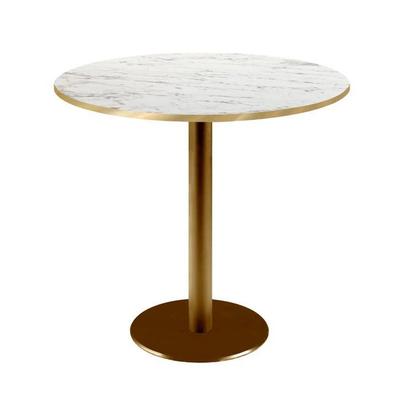 Bistro Table - Rome - Ø70 Cm - White - Powder-coated Cast Iron Base