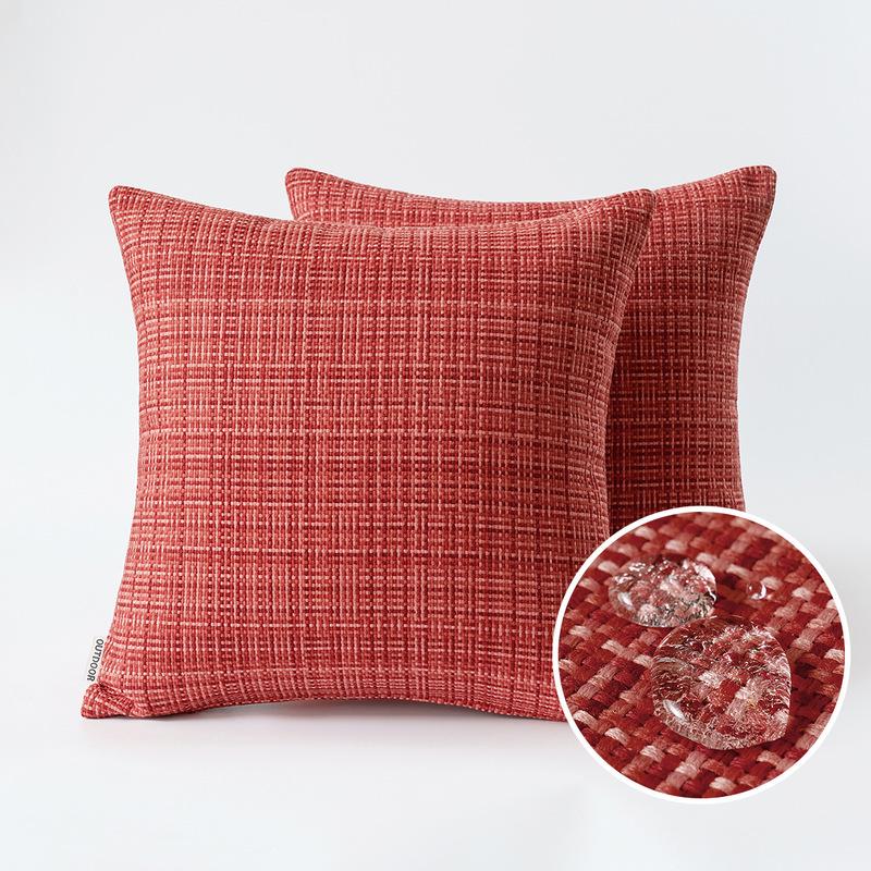 Waterproof Textile Outdoor Throw Pillow Covers Stripe Square Pillowcases Modern Cushion Cases for Patio Couch Bench 45X45CM