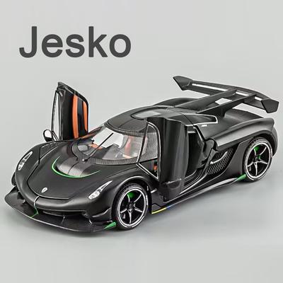 1:24 Schaal Jesko Sportwagens Modellen Speelgoed Legering Diecast Wiel Terugtrek Superauto 4 Deuren Openende Voertuigen voor Jongens Verjaardagscadeaus