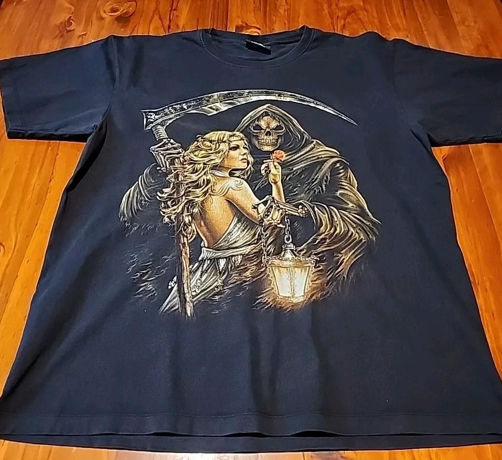 Vintage Reaper Tee XL Rock Chang Y2K Fantasy Woman Casual Streetwear
