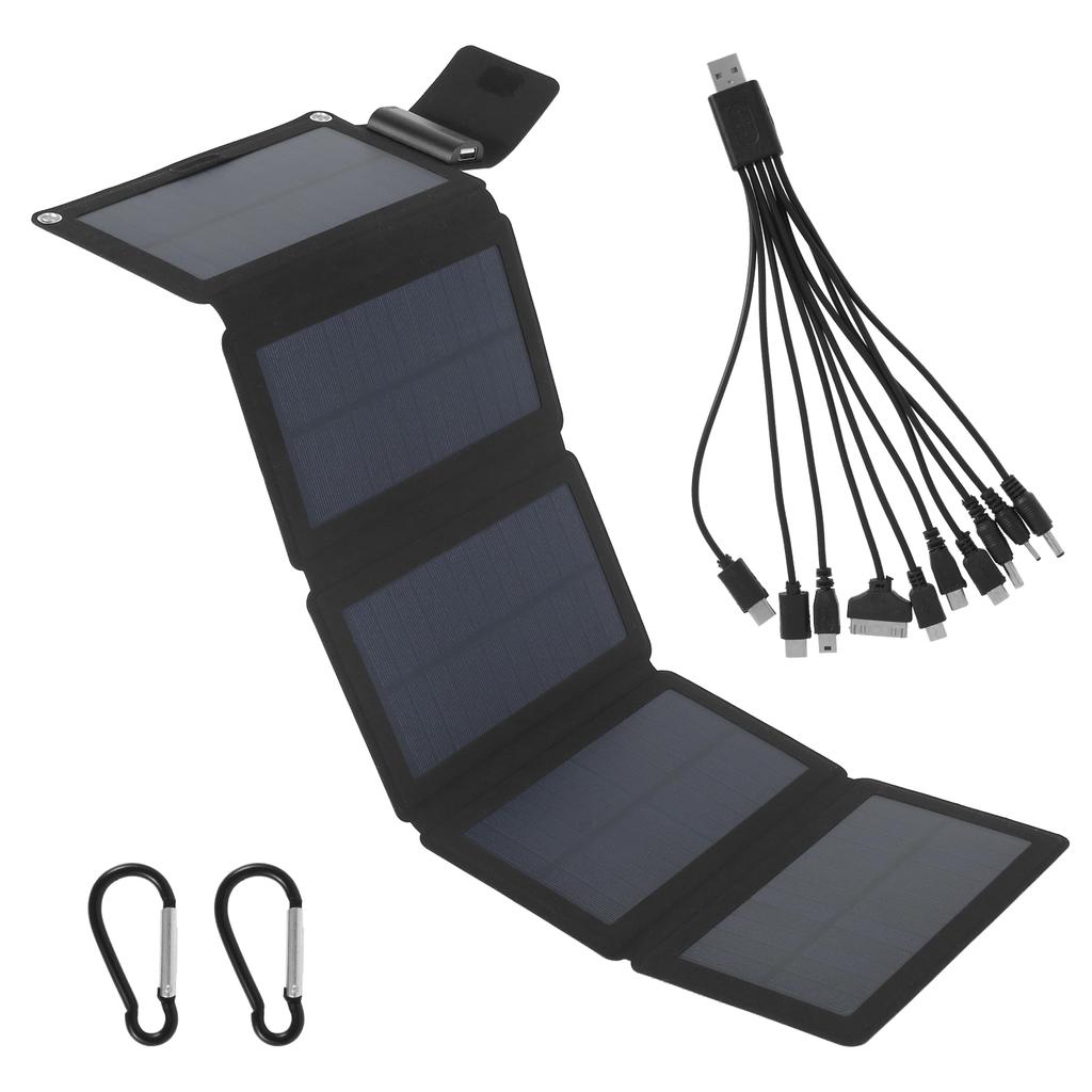 20W Folding Solar Panel Charger IP55 Waterproof Portable Solar Panel with Climbing Buckles USB TYPC Solar Power Battery Charger