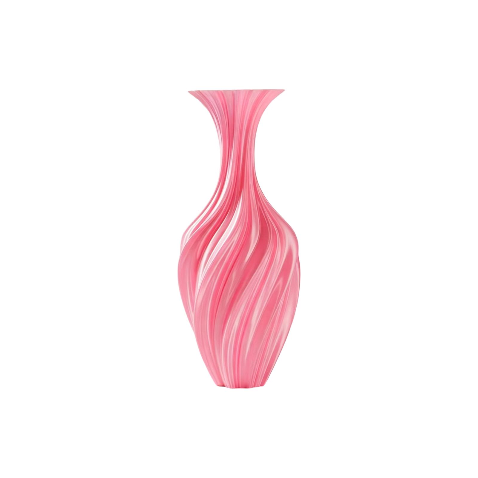 3D Printed Artistic Vase Twisted Vintage Style Decorative Flower Vase Modern Minimalist Home Ornament Sculpture One Size розовый