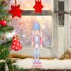 Candy Color Nutcracker Soldier Doll Wooden Festive Ornament Hand Painted Sweet Soldier Doll Christmas Figures for Gifts