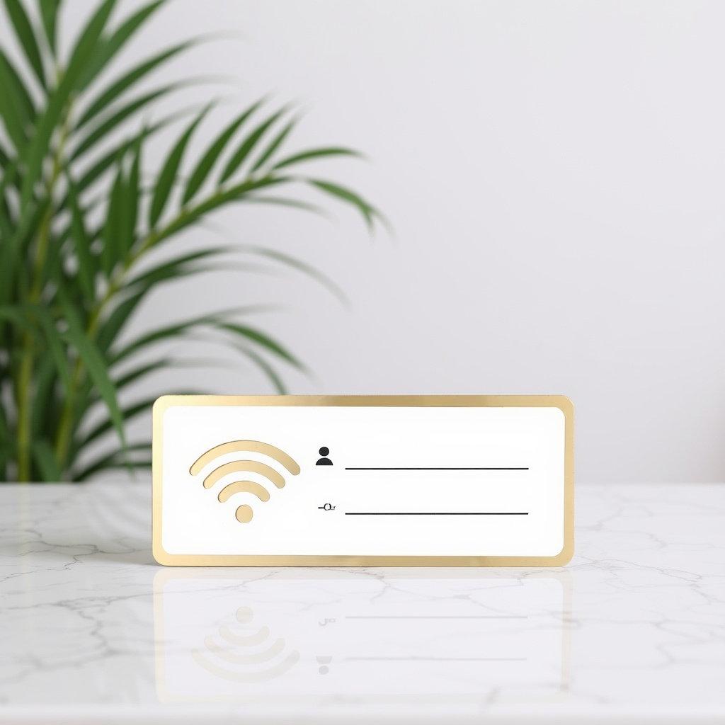 Acrylic WiFi Password Sign Easy To Write Erase Customizable Network for Public Space Restroom Hotel Wall Decor