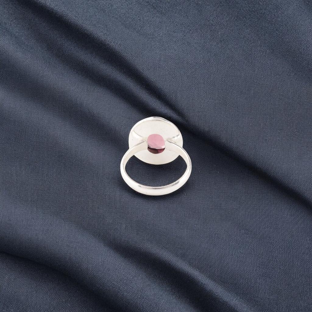 Natural Rhodolite Gemstone 925 Sterling Silver Jewelry Ring For Bridesmaid Gift RR-62-15