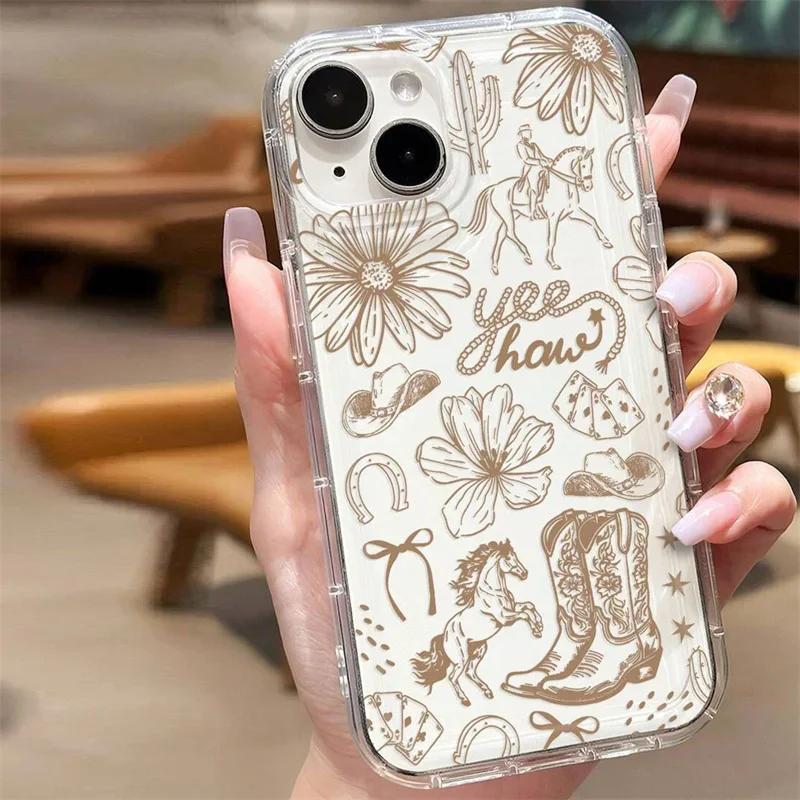 English Flower Pattern Shock-Absorbing Phone Case for Samsung Galaxy S24 S23 S22 Ultra Plus 5G S21 FE A15 A35 A55 A14 A54 Cover