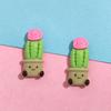 2Pcs Cartoon Potted Plants Fridge Magnet Resin 3D Potted Cactus Aloe Lily Tulip Flower Refrigerator Magnet Kitchen Home Office Decoration