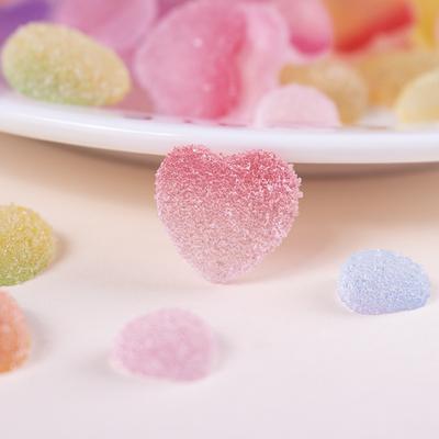 High Quality Non-porous Soft Candy Loose Beads 10Pcs Love DIY Mobile Phone Case Accessories Soft Rubber Simulation Gradient Hairpin Material