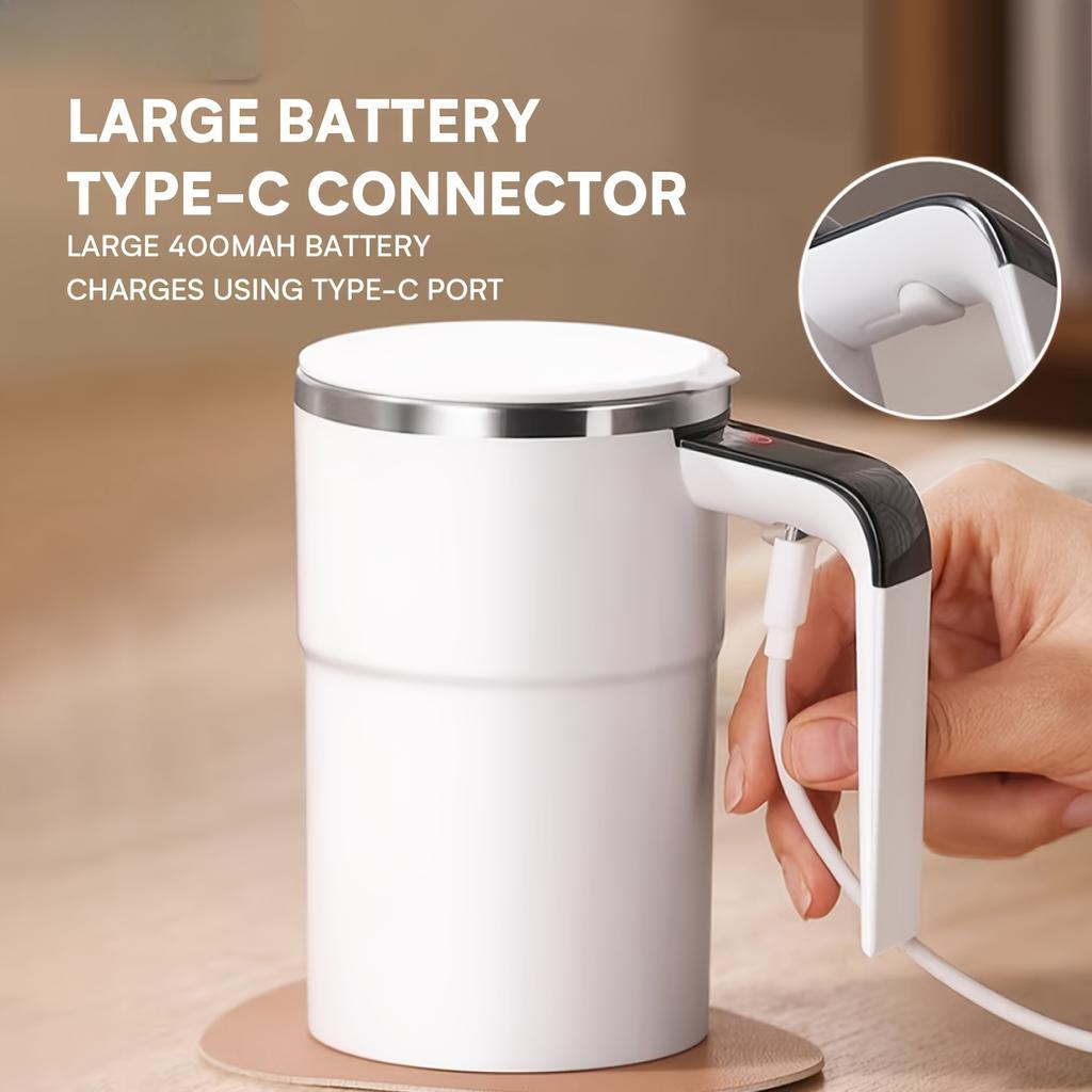 Rechargeable Self-Stirring Coffee Mug with Temperature Display - USB Charging, Sealed Travel Tumbler for Milk, Chocolate, Mocha