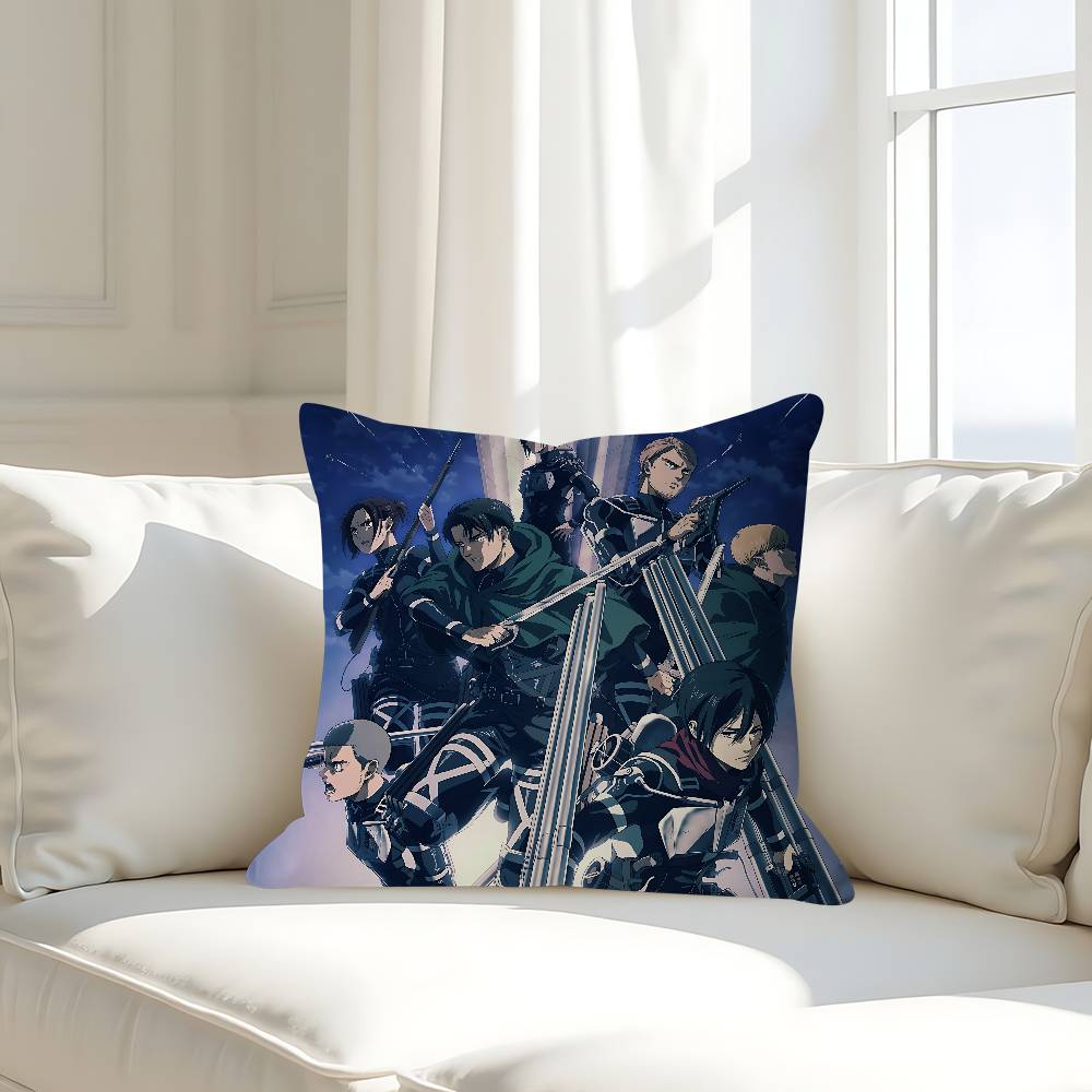 Anime Attack ON Titan Kuddfodral Avtagbart Tvättbart Kuddfodral – Mjukt Linne för Alla Årstider